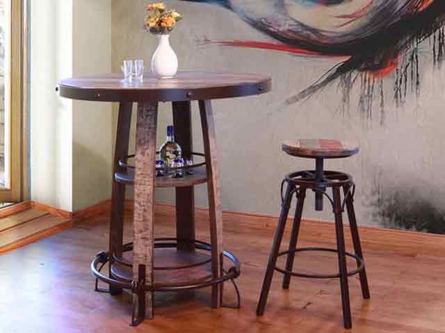 Picture of Antique Bistro Table with Four Stools