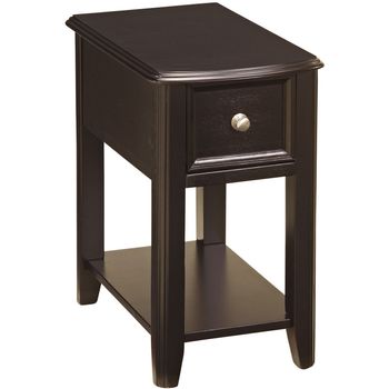 Dark Finish Chairside End Table