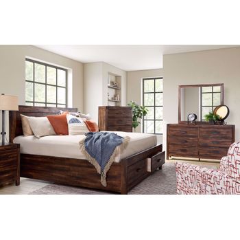 Warner Chestnut King Storage Bedroom Set