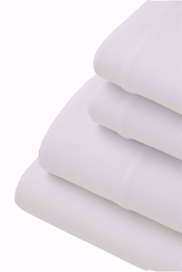 Picture of Purple SoftStretch White Split King Sheet Set