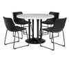 Picture of Centiar Pedestal Dining Table with 4 Black Chairs