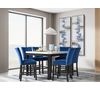 Picture of Francesca White Counter Height Table With 6 Blue Stools