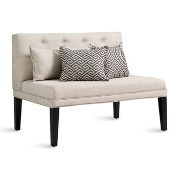 Maddox Loveseat Bench with Five Pillows