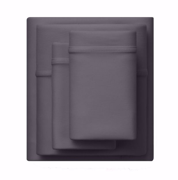 Picture of Purple SoftStretch Stormy Grey King Sheet Set