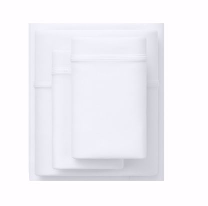 Picture of Purple SoftStretch White Split King Sheet Set