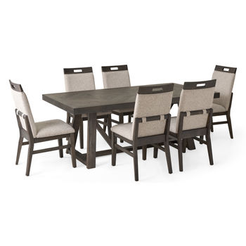 Hearst Dining Table with 6 Upholstered Side Chairs