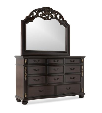 dresser with mirror dark brown Messina Estates - Dresser & Mirror main image 0
