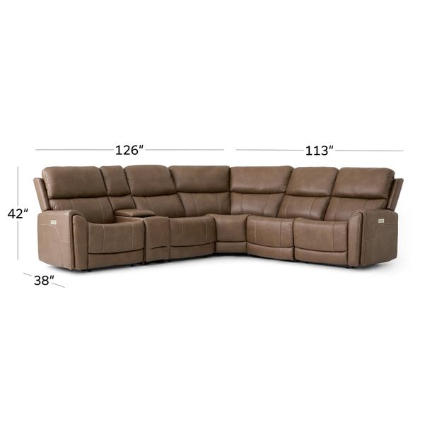 Picture of Cappuccino 6pc Power Sectional