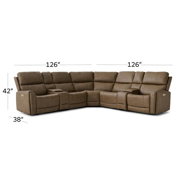 Picture of Cappuccino 7pc Power Sectional