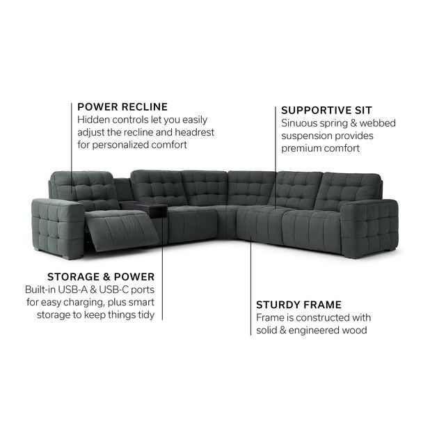Picture of Peyton Pepper 6pc Power Sectional